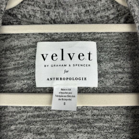 Velvet By Graham Spencer Cardigan Womens Sm Gray Heathered Duster Long Line Open - Picture 7 of 16